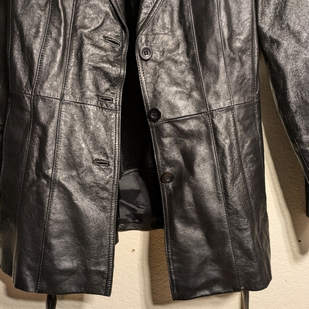 Leather loaf leather jacket size 13/14 vintage - Picture 6 of 15